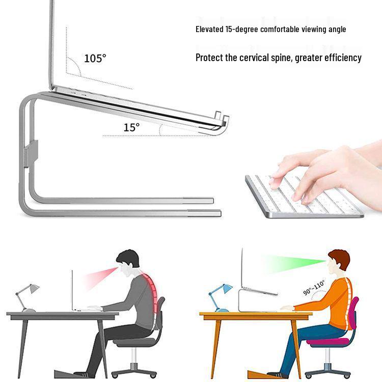 Dual-Layer Adjustable Metal Laptop Cooling Stand for Desktop