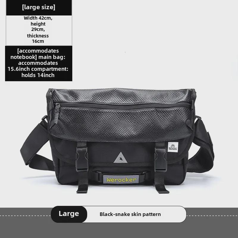 Unisex All-Black Messenger Bag: Versatile, Trendy, Original Brand Shoulder Bag for Men and Women.