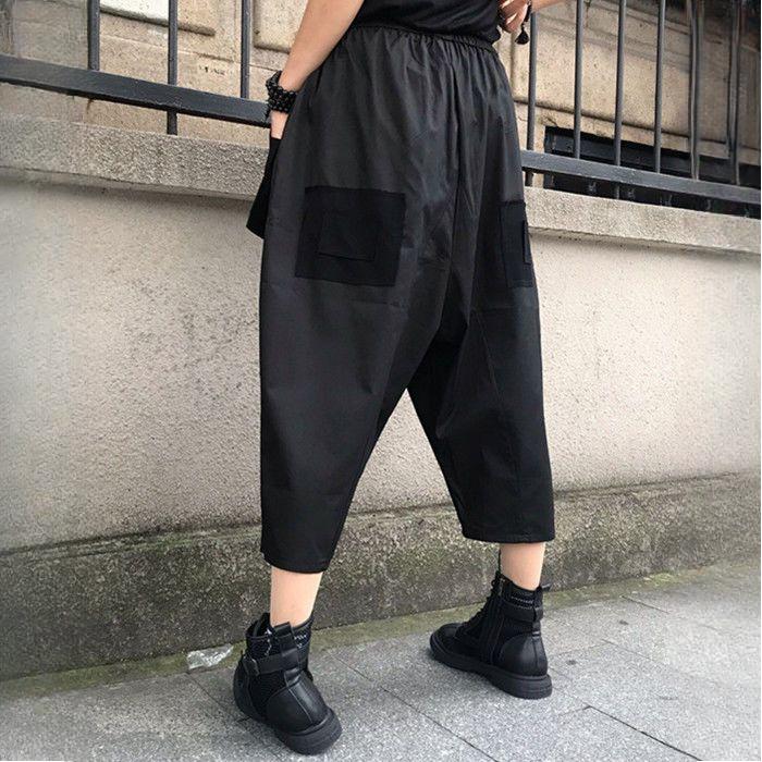 Neun-Punkt-Hose Harajuku Casual Cargohose Solide Baggy Gerade Hose Weite Beintaschen Joggers Hose Y2K Damen Streetwear