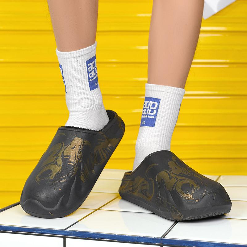 Pantoufles d'hiver en coton légères et chaudes pour couple, chaussures décontractées en coton pour la maison, grande taille