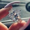 Crystal Stone Water Drop Cubic Zirconia Rings Stylish Stylish Luxurious Engagement Women Bridal Gathering Bridal Accessories RingsFashion