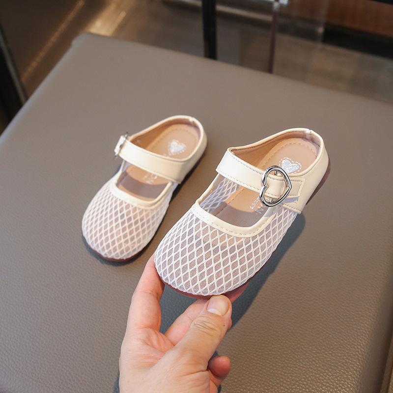 Kids Breathable Mesh Mary Jane Mule Sandals 23 белый
