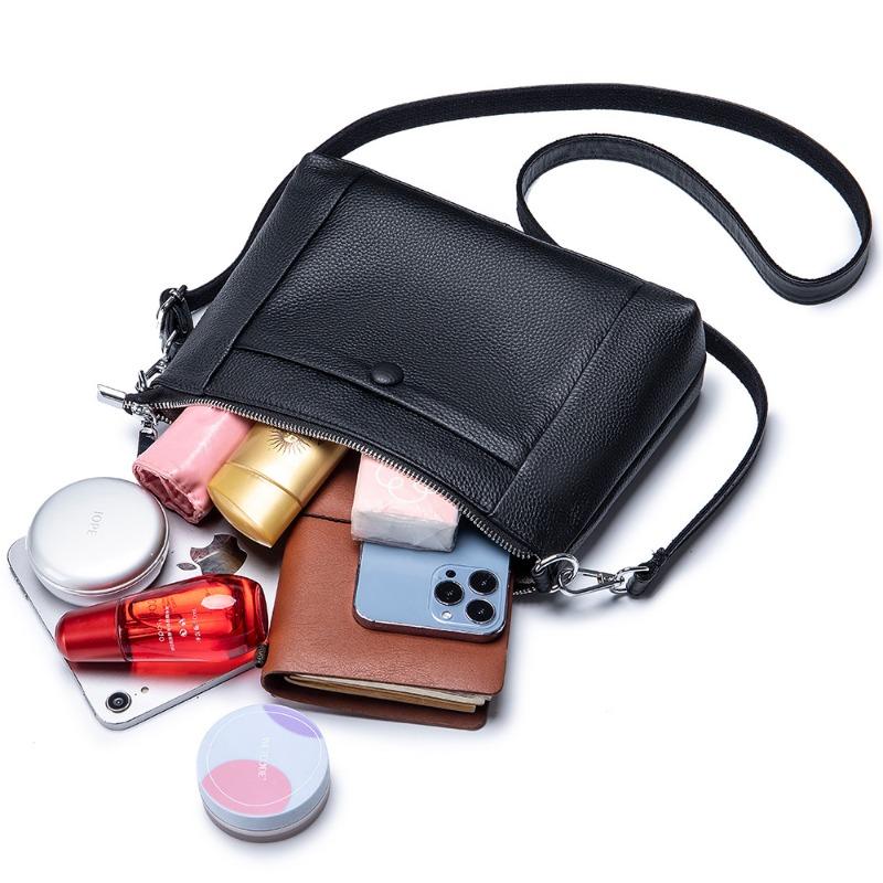 New Leather Simple Women's Bag High-end Shoulder Bag Versatile Fashion Small Square Bag Mother Messenger Bag Large Capacity