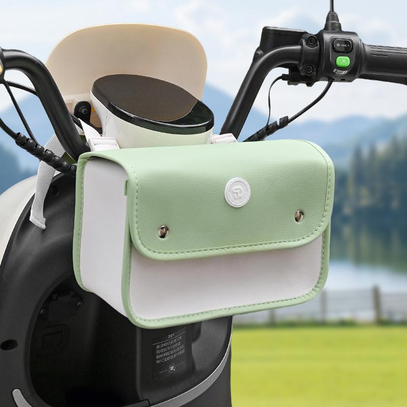 Waterproof PU Leather Electric Bike Hanging Bag Large Capacity Universal for Motorcycle Cycling Commuting Travel