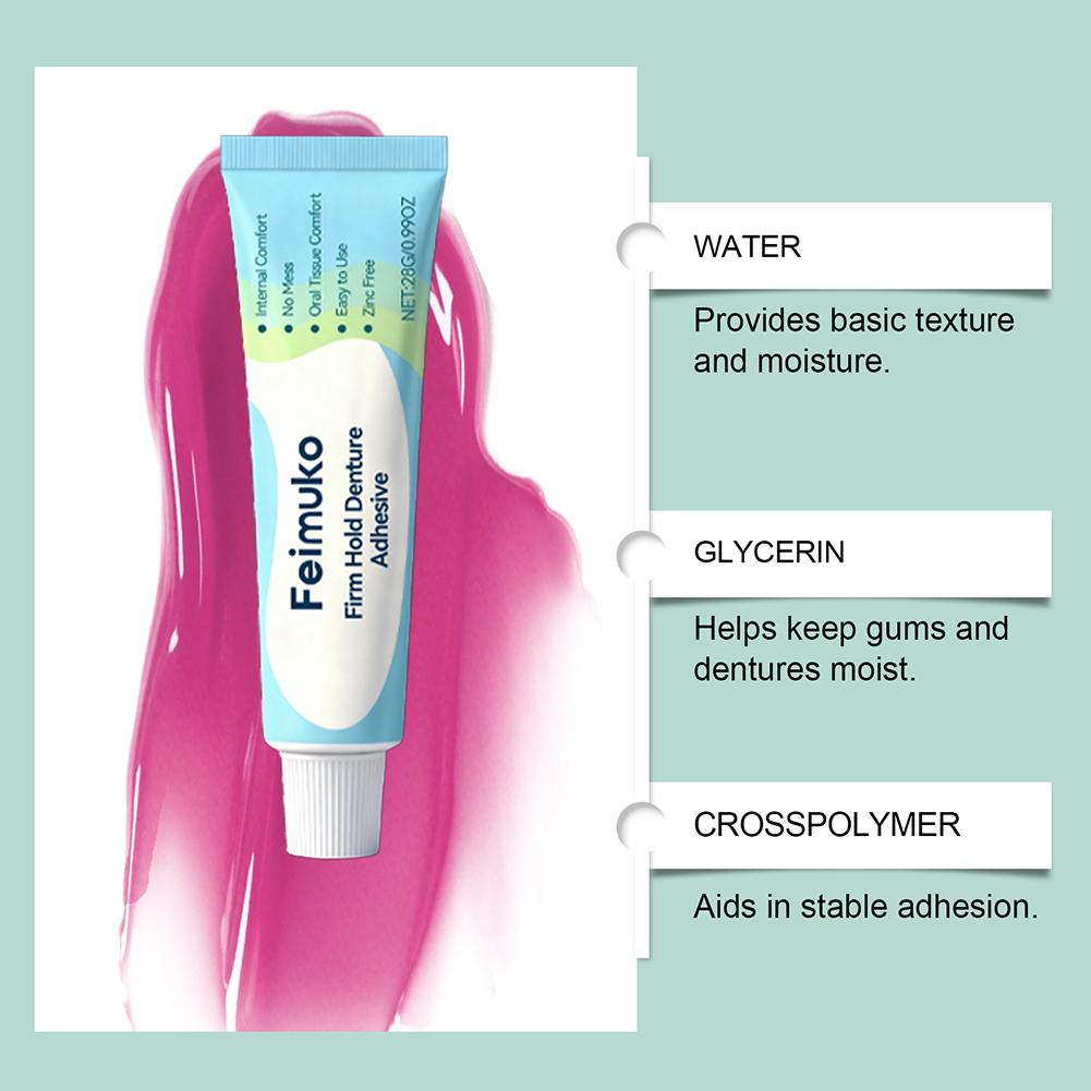 Long Lasting Denture Adhesive Cream Comfort Fixing Seamless Fit Prevent Loosening Oral Care Health Premium Denture Fixative Glue