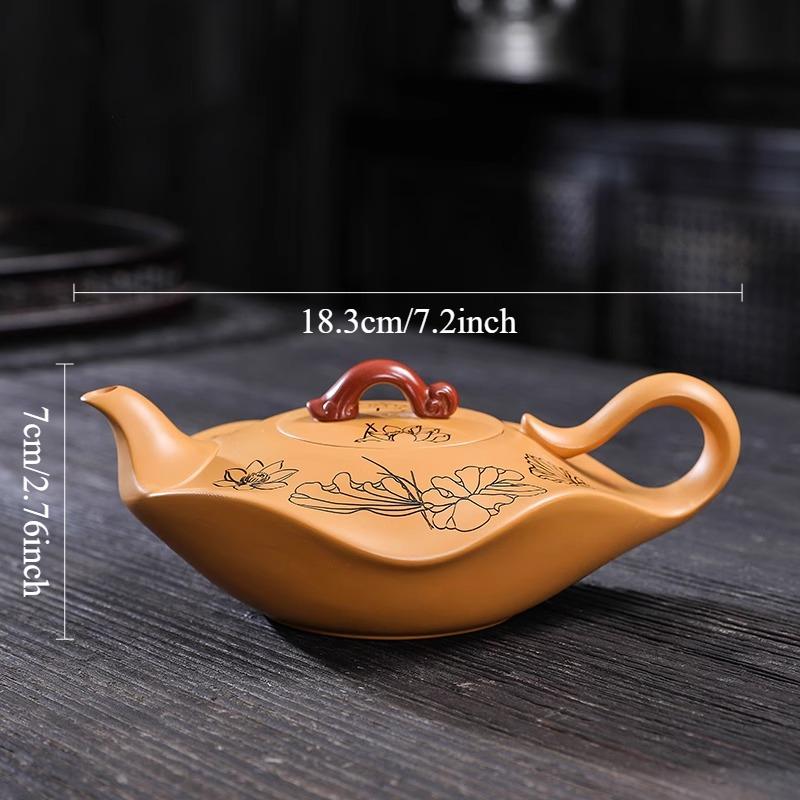 350ml Purple Clay Teapot High End, Large Capacity Handmade Teapot for Household Use Ceramic Tea Set Drinking Utensils