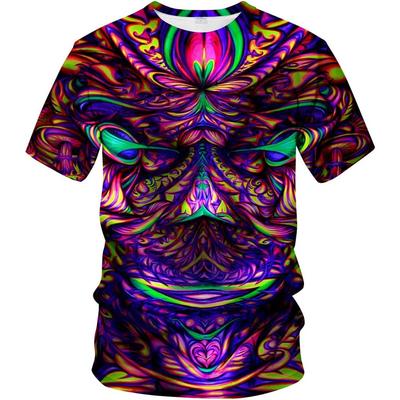 Psychedelic T SHIRT Men's 3D  Tees Top Summer Casual Novelty Trippy  Cool Graphic Short Sleeve Crewneck Short Sleeves Tees