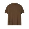 FILA White Fashion Simple Classic Retro Casual Versatile Comfortable Half-Zip Knitted Short Sleeve Sweater Women tops Valley-Brown F11W613406FBN