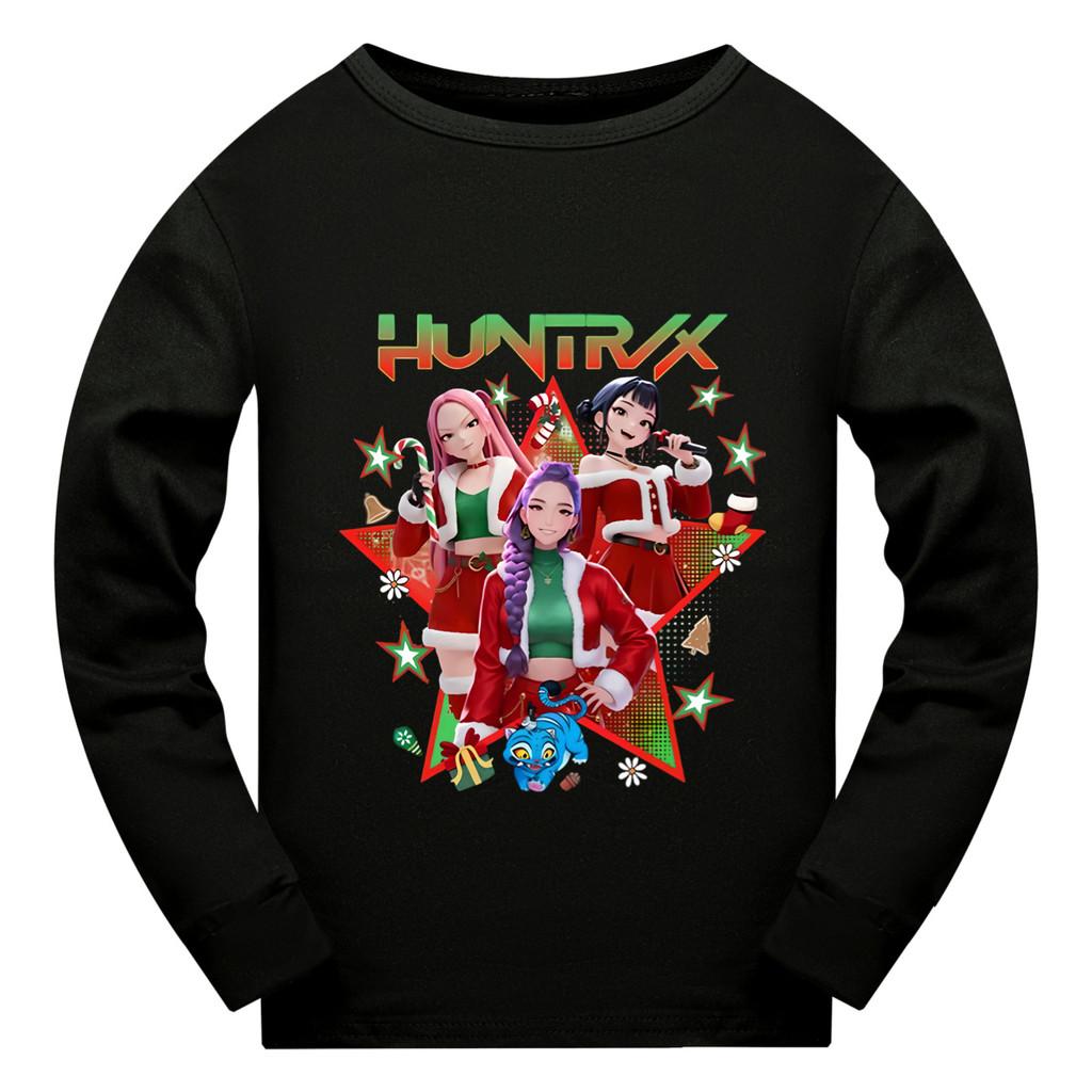 5182 Kids Girls Christmas New Year Rumi Zoey Mira Super Star Print Long Sleeves T-Shirt