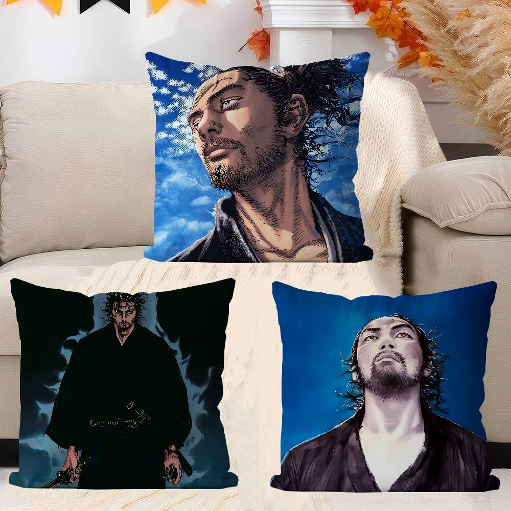 M-Miyamoto Musashi Swordsman Game Cushion Cover Inches Farmhouse Decor Home Throw Pillow Covers For Couch Decorations