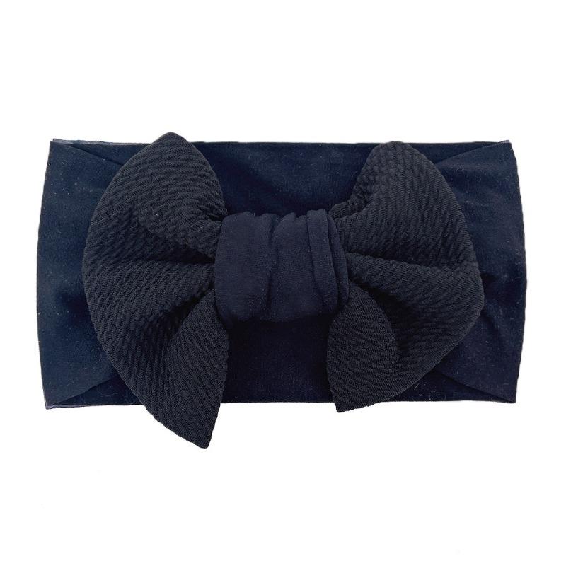 New Cute Baby Bow Nylon Headband Children's Solid Color Headband Babyturban Fashion