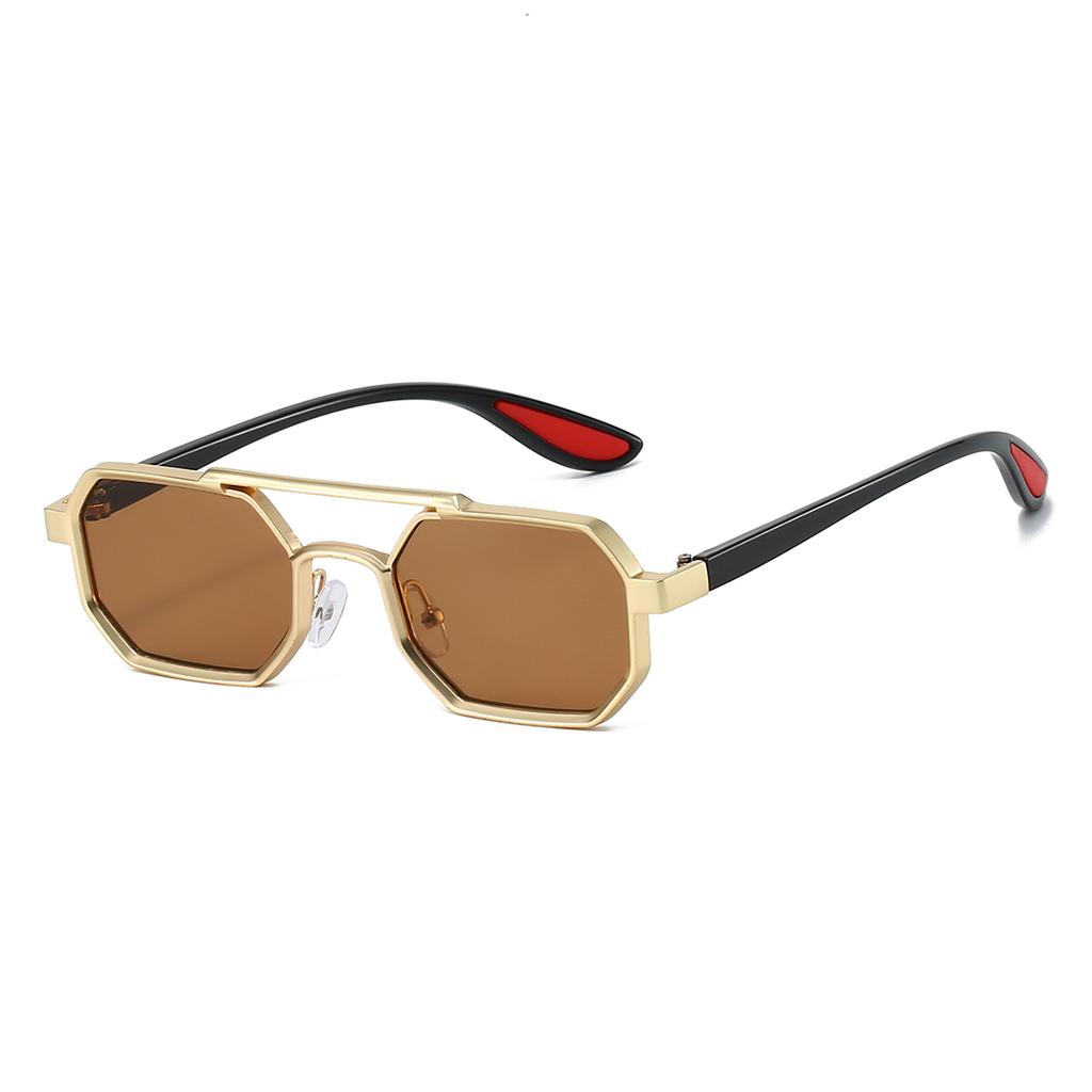 Vintage Polygon Sunglasses Men New Chic Hip-hop Outdoor Decor Shades Women Trendy Brand Design Double Bridge Sun Glasses