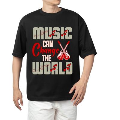 Muzyka Może Zmienić Świat T-shirt Męski Damski Top Koszulka | Inspirujący Cytat Muzyczny T-shirt | Unisex