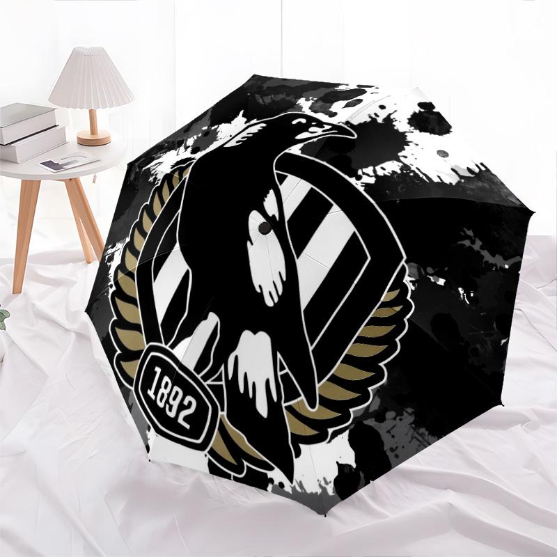 

Collingwood Magpies pattern, automatic folding umbrella, portable and foldable design, 8 ribs, a Christmas or birthday gift.