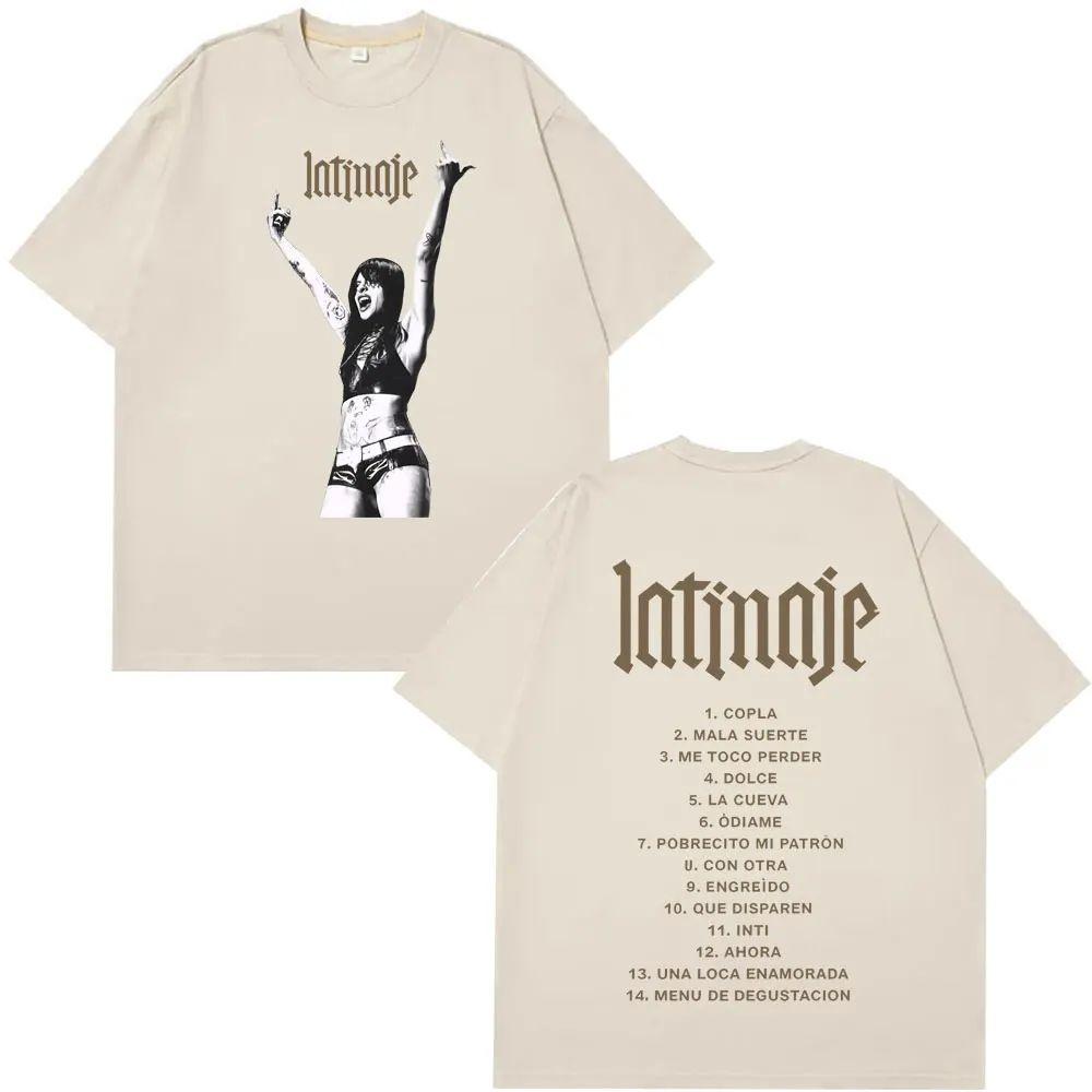Harajuku Tshirt Singer Cazzu Latinaje Album Vintage Graphic T Shirt Y2k Fashion Shortsleeved Casual Loose Tshirts Unisex S