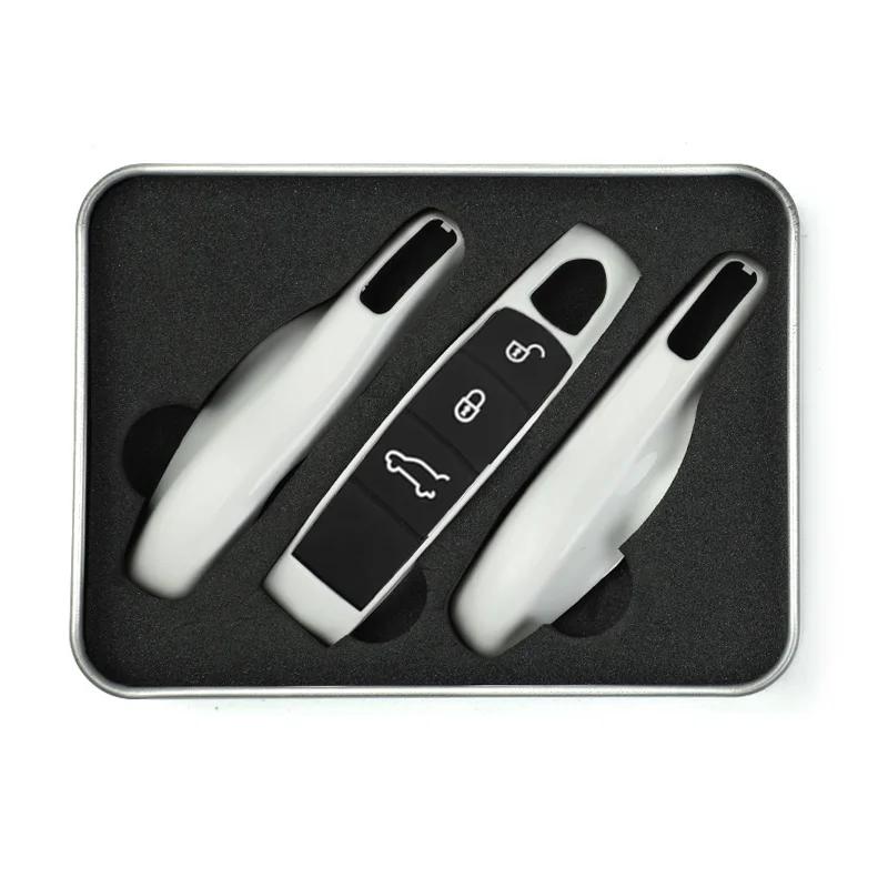 Car Smart Remote Key Case Fob Covers Set Shell for Porsche Panamera Spyder Carrera Macan Boxster Cayman Cayenne 911 970 981 991