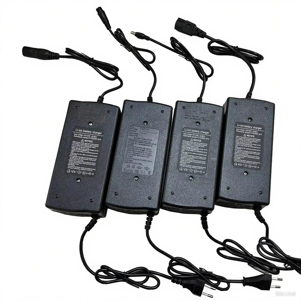 EU Plug 72V 5A Lithium Battery Charger For 20S 84V Li-ion Battery Pack Electric Vehicle Motorcycle Tricycle Smart Charging