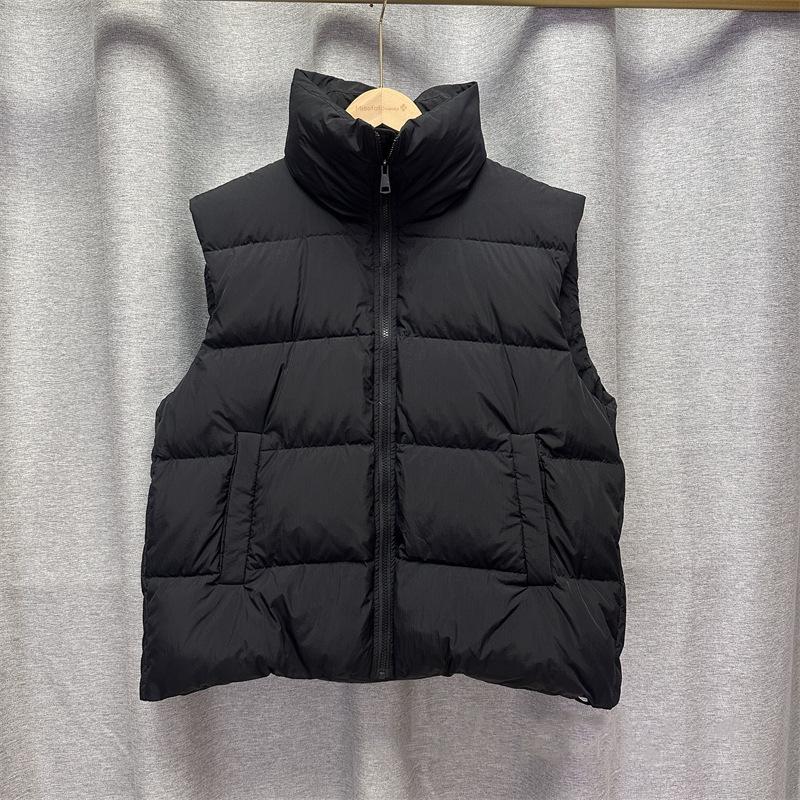 Women Light Weight Thermal Seamlessly Sleeveless White Duck Down Jacket All Match Chic Pocket Loose Down Vest