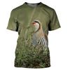 Camouflage Hunting Animals Quail 3D Print Summer Men's O-Neck T-shirt Casual Short Sleeve  T Shirt