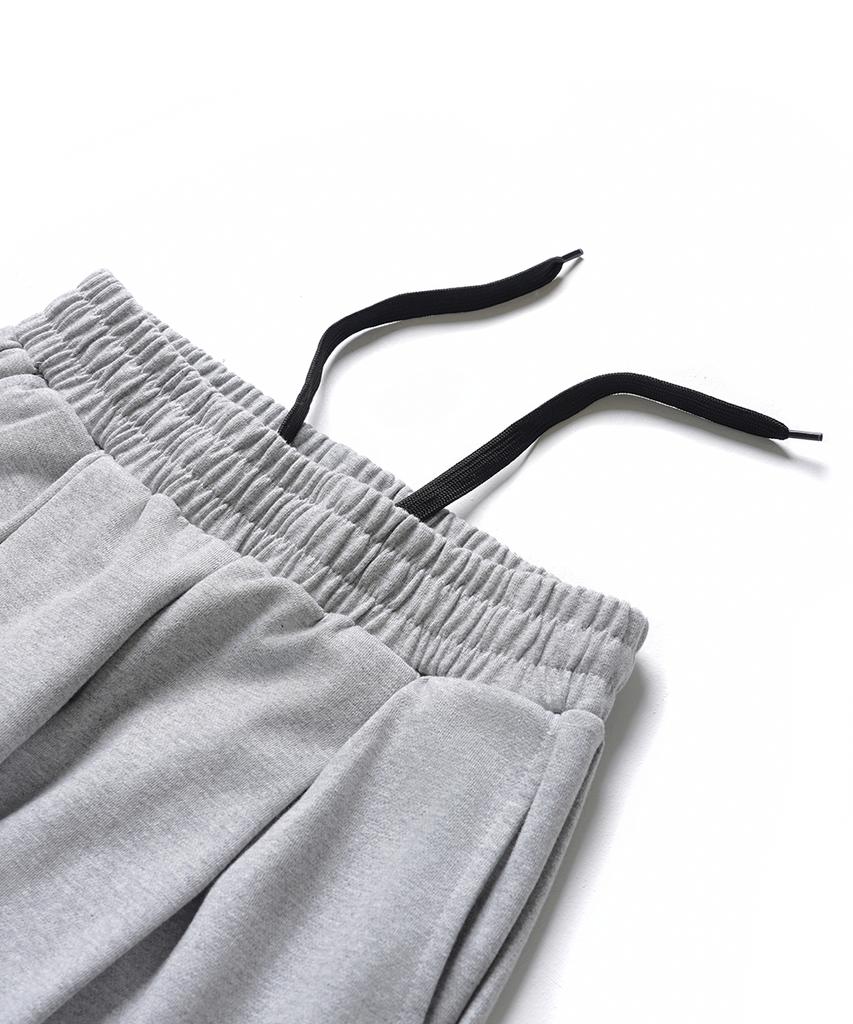 GAKKAI UNIONS [Select Summer, Brushed, Or All-Season Fabric] Single-Pleat Wide Sweatpants Gray