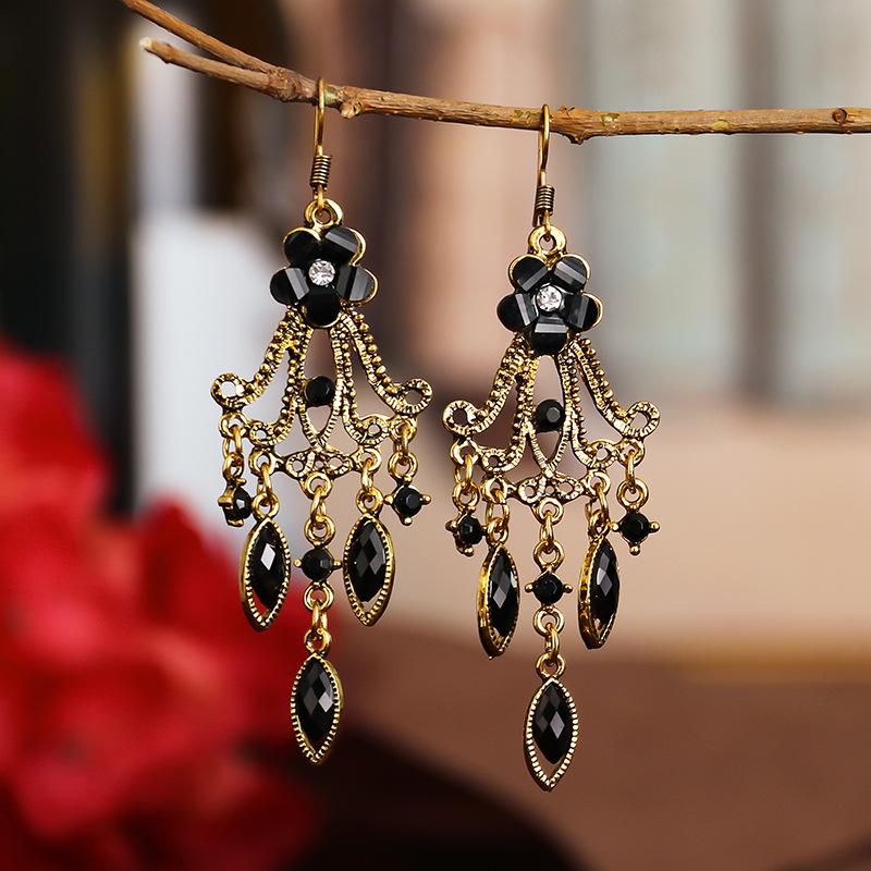 Vintage Flower Hook Earring Women Bohemian Long Dangle Bridal Engagement Party Jewelry Comprar A Preços Baixos Na Loja Virtual Joom Vintage Flower Hook Earring Women, Vintage Brass Chandelier Earrings Wedding