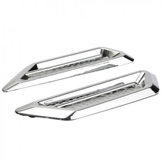 2x Chrome SUV Car Auto Air Flow Fender Side Vent Decoration Stickers Accessories