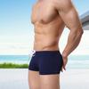 Herren Schwimmshorts Kordelzug Elastischer Bund Weich Schnelltrocknend Atmungsaktiv Schlanke Passform Einfarbig U-förmige Wölbung Mittlere Taille Badehose Boxershorts Surfen