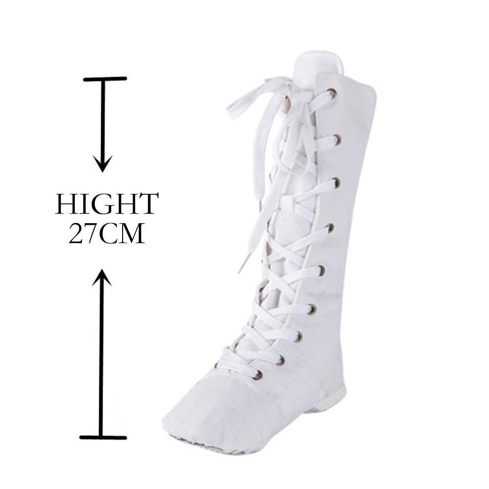 Rozszerzone płócienne buty do tańca jazzowego dla dorosłych/dzieci/dziewcząt wysokie buty do tańca buty treningowe do jazzu