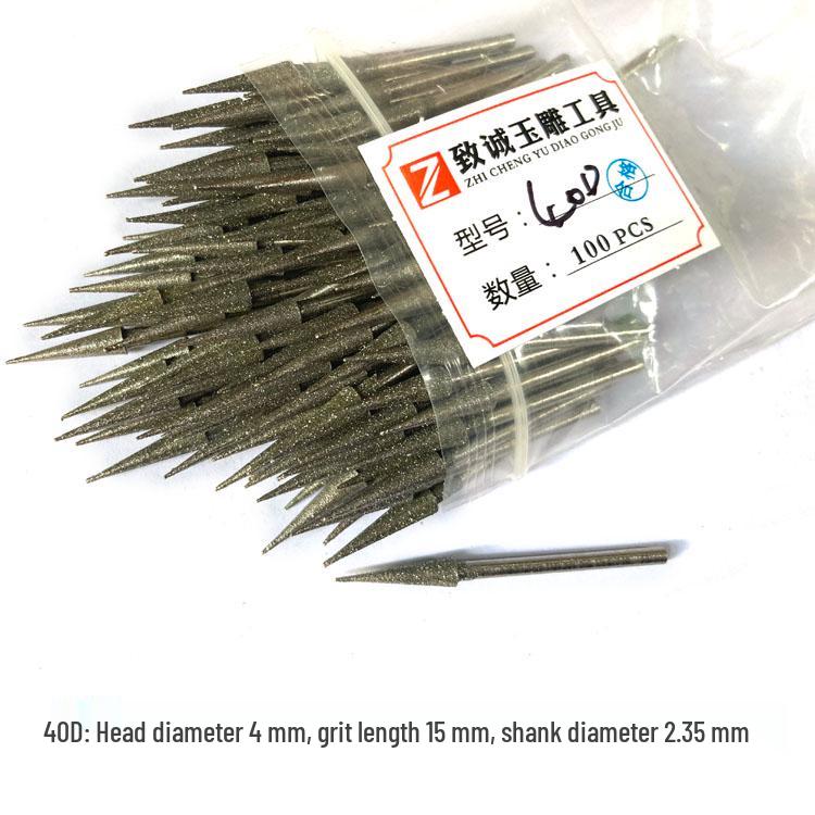 100-Piece Diamond Grinding Needles for Jade Carving and Thread Pulling