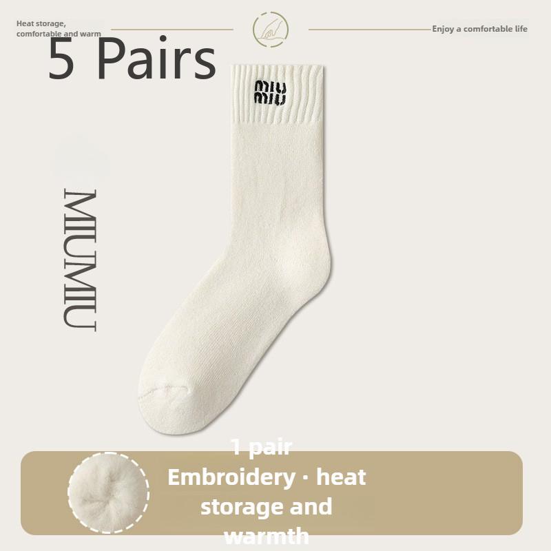 

5 пар женских зимних теплых толстых флисовых чулок Moonlit 5 pairs белый