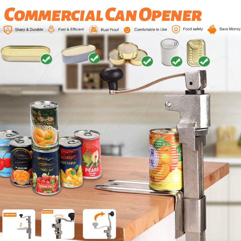 Cast Steel Commercial Can Opener 47cm Industrial Table Mount Bottle Tin Opener Heavy-Duty Manual Canned Fruit Bottle Opener