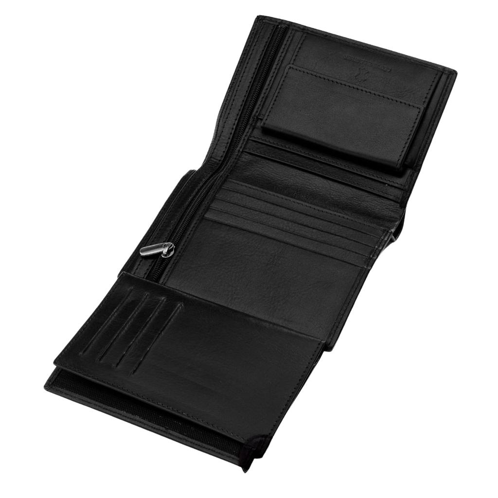 Wings Men' Cowhide Leather Wallet Black