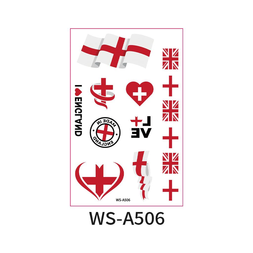 World fan national flag face stickers for football events, waterproof and sweat-resistant, suitable for competitions and sports events, tattoo