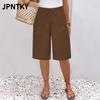 JPNTKY Women's Fashion Casual Solid Color Print Pants & Capris