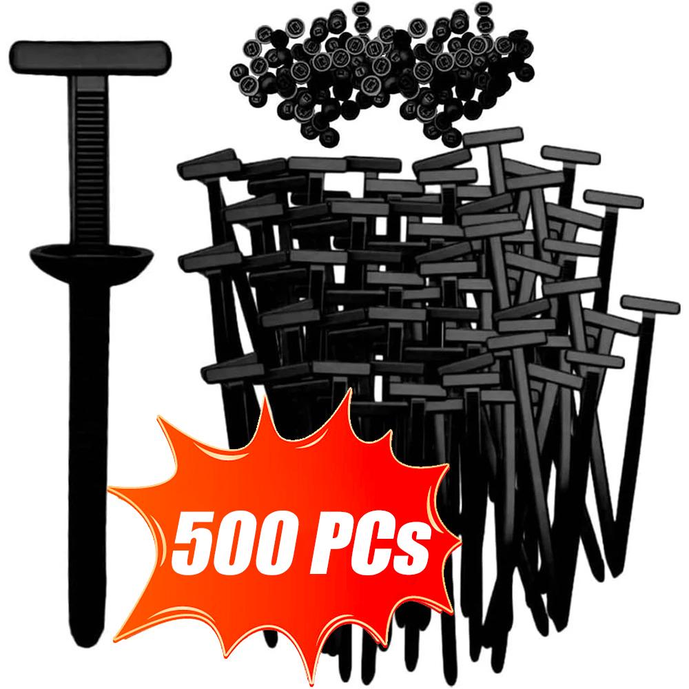 50/600pcs Universal Car Nylon Cable Tie Buckles Heavy Duty Self-Locking Zip Car UV Resistant Ties with Pin Button Fasteners