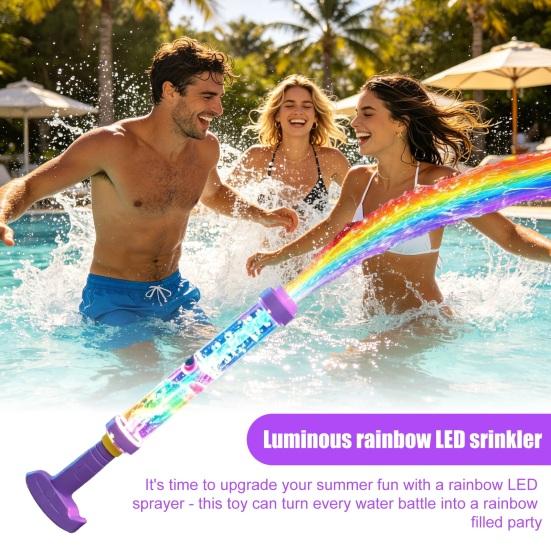 Glowing Rainbow LED Water Sprayer Toy Kids Safe Summer Light Up Water Sprayer Illuminate