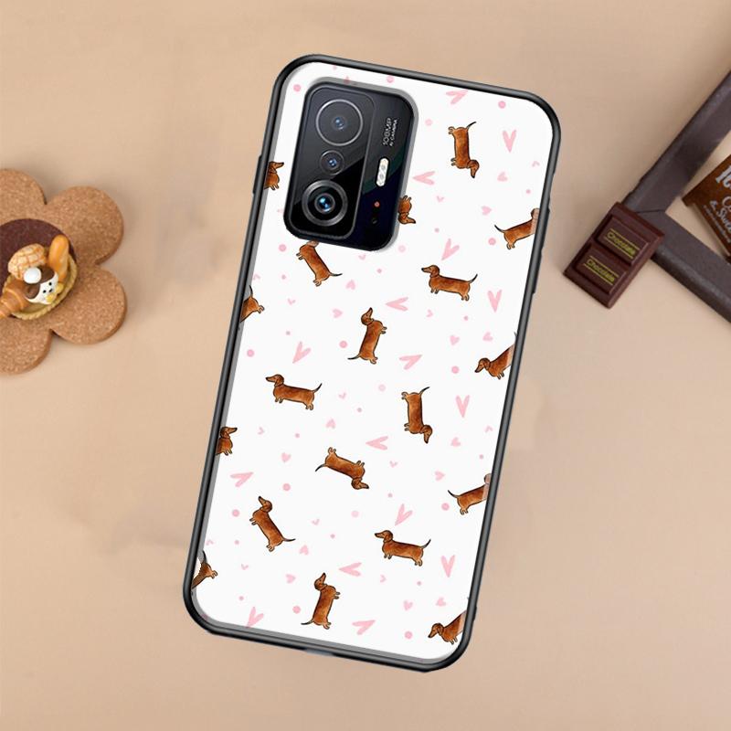 Cartoon Dachshund Sausage Dog Case For Xiaomi POCO X7 X6 X5 X3 Pro F3 F5 F6 M6 Pro 13 14 Ultra 11T 12T 13T 14T Pro Cover