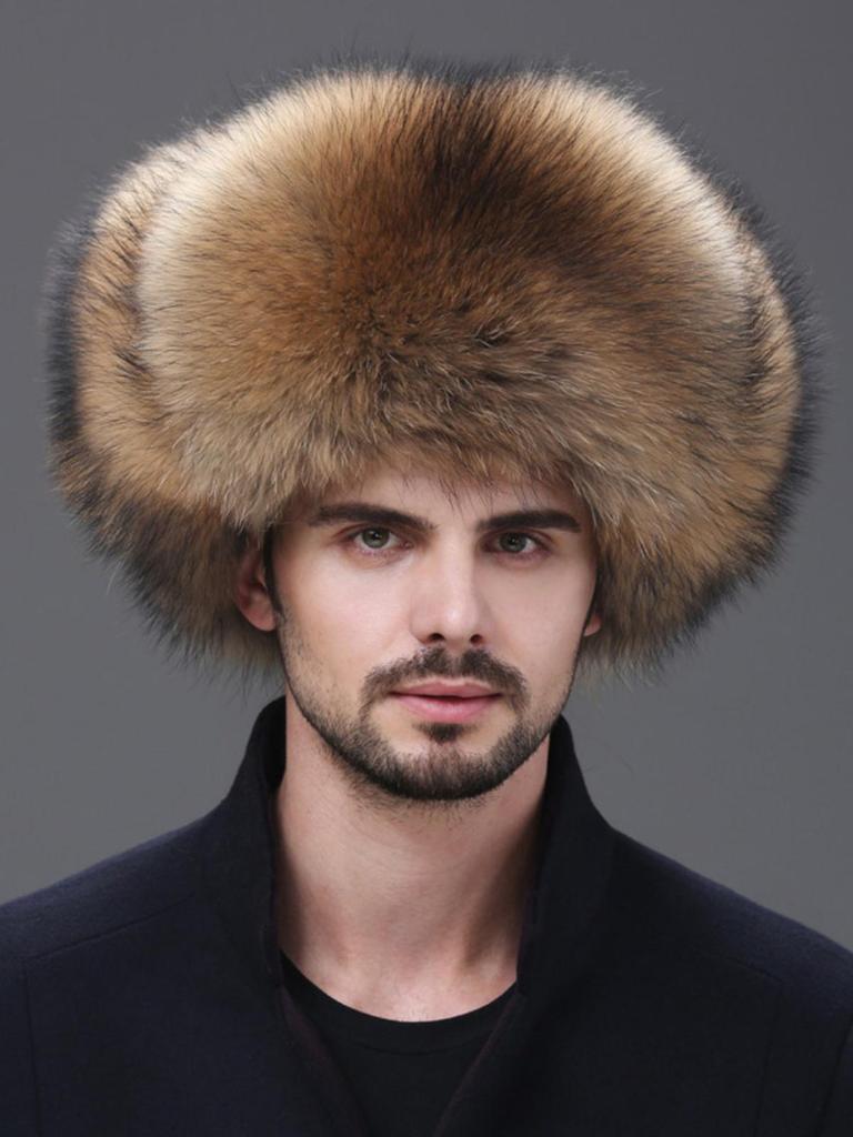 Fox Hair Lei Feng Hat Men's Raccoon Hair Northeast Winter Middle-aged and Elderly Warm Fur Leather Cotton Hat Men's Winter