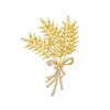 Weiman Trendy Plant Wheat Ear Corsage Lapel Pin Zinc Alloy Rhinestone Crystal Diamond Brooches for Girls Perfect Gift