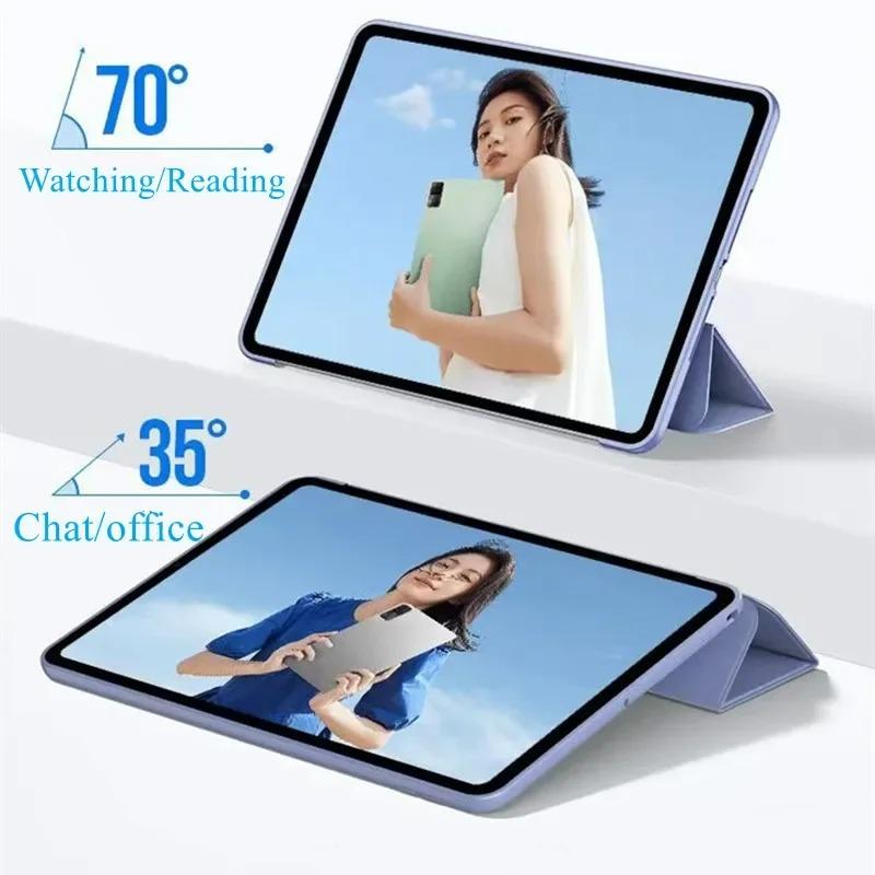 For Lenovo Xiaoxin Pad 2024 Case TB331FC 11 Inch Tri-Folding Stand Magnetic Soft TPU Back Cover for Lenovo Tab M11 TB330FU Case