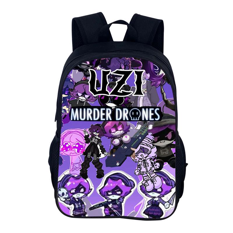 Cartoon Backpack Murder Drones School Bag 40cm/15.7inch Backpack Lightening Zipper Backpack Book Bags for Boys Girls Best Gift