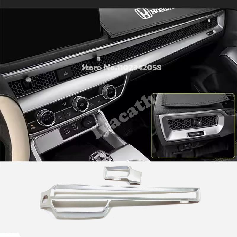 For Honda Civic 11th Gen   ABS Interior front dashboard Air Condition Switch Outlet Frame Central Control Strip trim