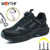 Hochwertige Arbeitssicherheitsschuhe Drehbarer Knopf Arbeitssneaker Stahlkappenschuhe Anti-Quetsch Anti-Durchstich Arbeitsstiefel Unzerstörbar