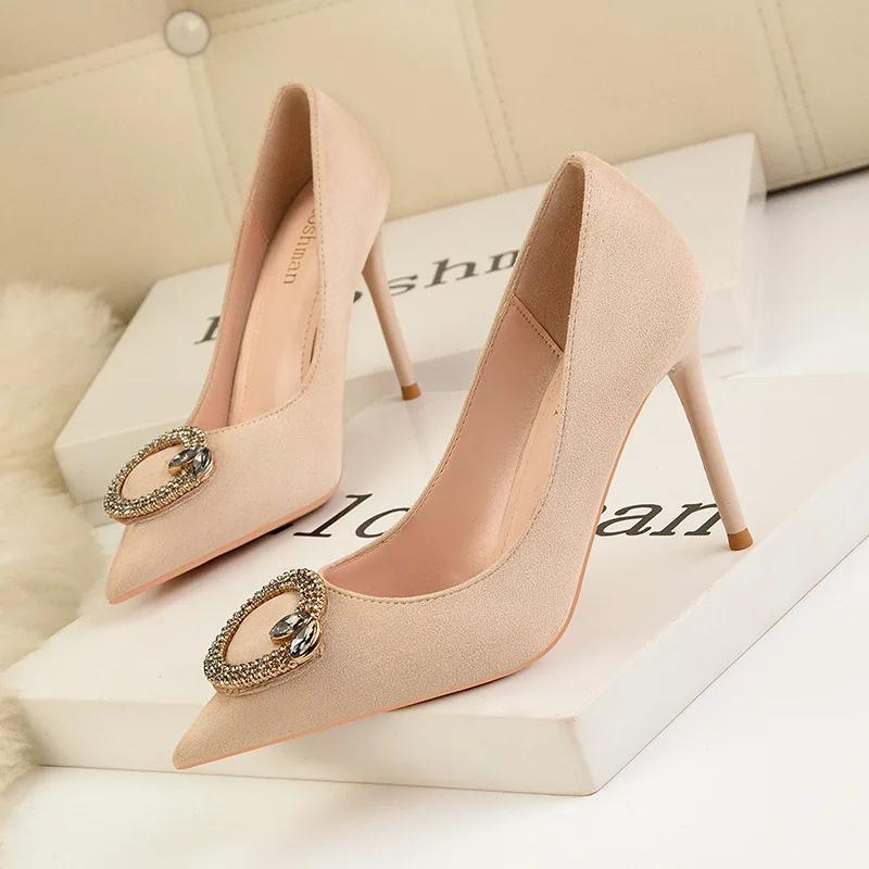 

Fashion 2024 New Summer High Heels Women Pointy Thin with Fashion Sexy Spring Women Single Shoes 35 хаки