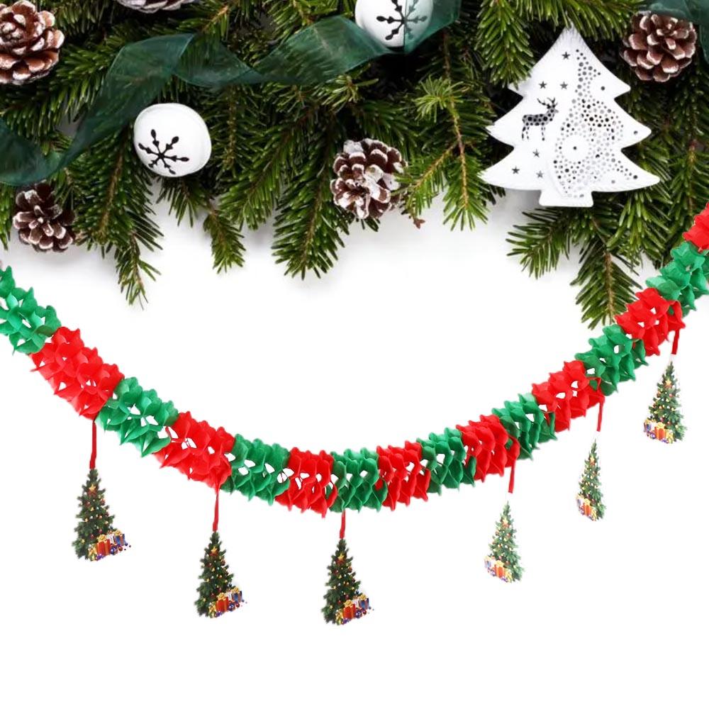 2.7M Christmas Ceiling Layout Flags Impressive Wall Hanging Christmas Santa Claus Banner Decorative Christmas Banner Decorations