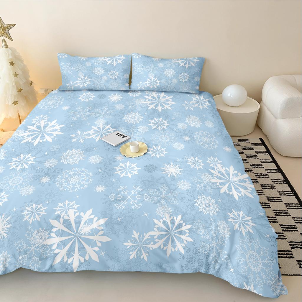 Santa Claus Elk Duvet Cover Bedding Set Full Queen For Boys Girls Gifts Bedroom Microfiber Comforter Cover With Pillowcases