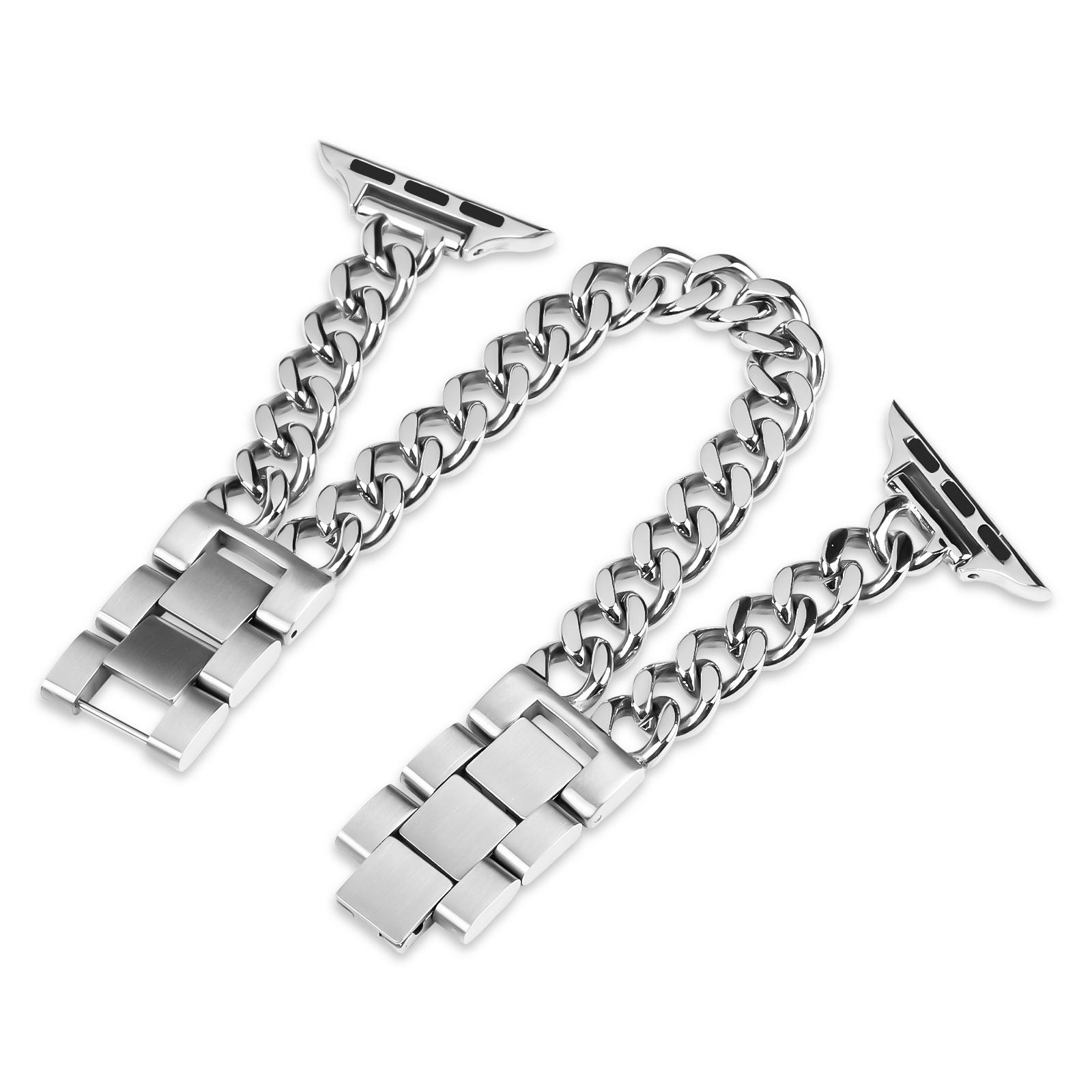 

Для Apple Watch 10 46мм/Ultra 2/Ultra 49мм/9 8 7 45мм/SE (2023) SE (2022) SE 6 5 4 44мм/3 2 1 42мм Браслет з нержавіючої сталі Silver