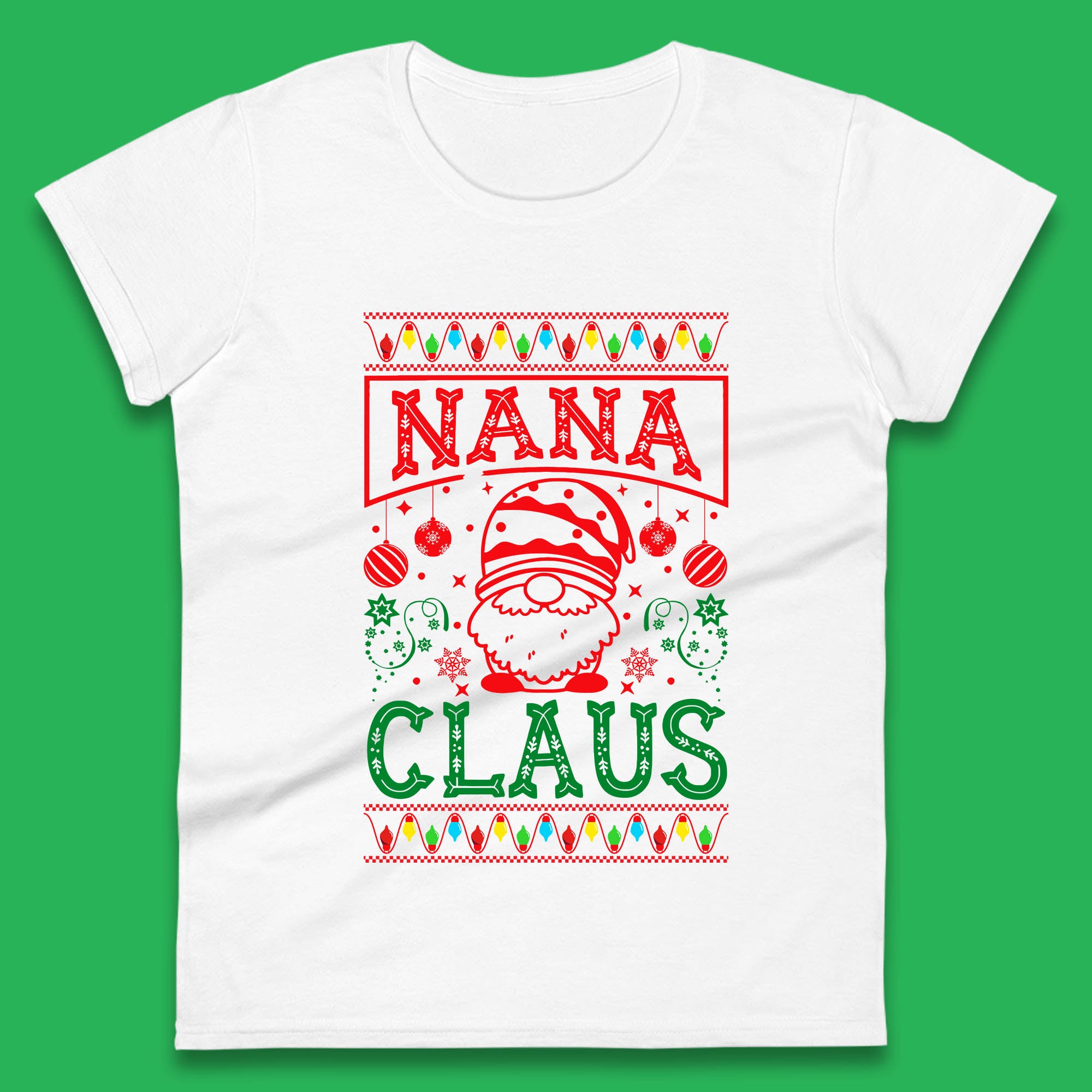 

Nana Claus Christmas Grandfather Womens T Shirt Mens Tops Tees Unisex S