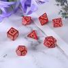 7Pcs Dragon Pattern Acrylic Polyhedral Dices Replacement Role Playing Game Dices Tabletop Game Accessories Enduring