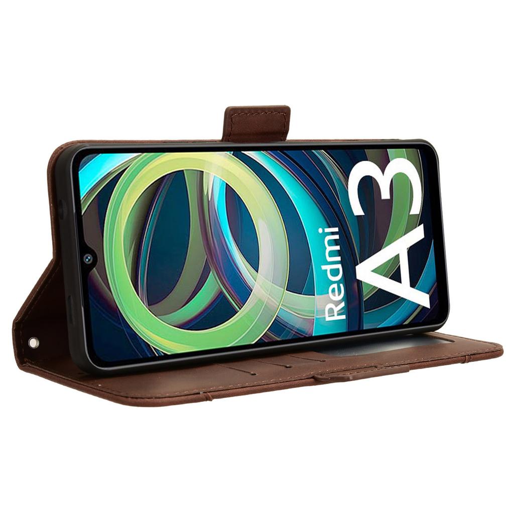 For Xiaomi Redmi A3 4G/Poco C61 4G Case with Multiple Card Holder Stand PU Leather Phone Cover